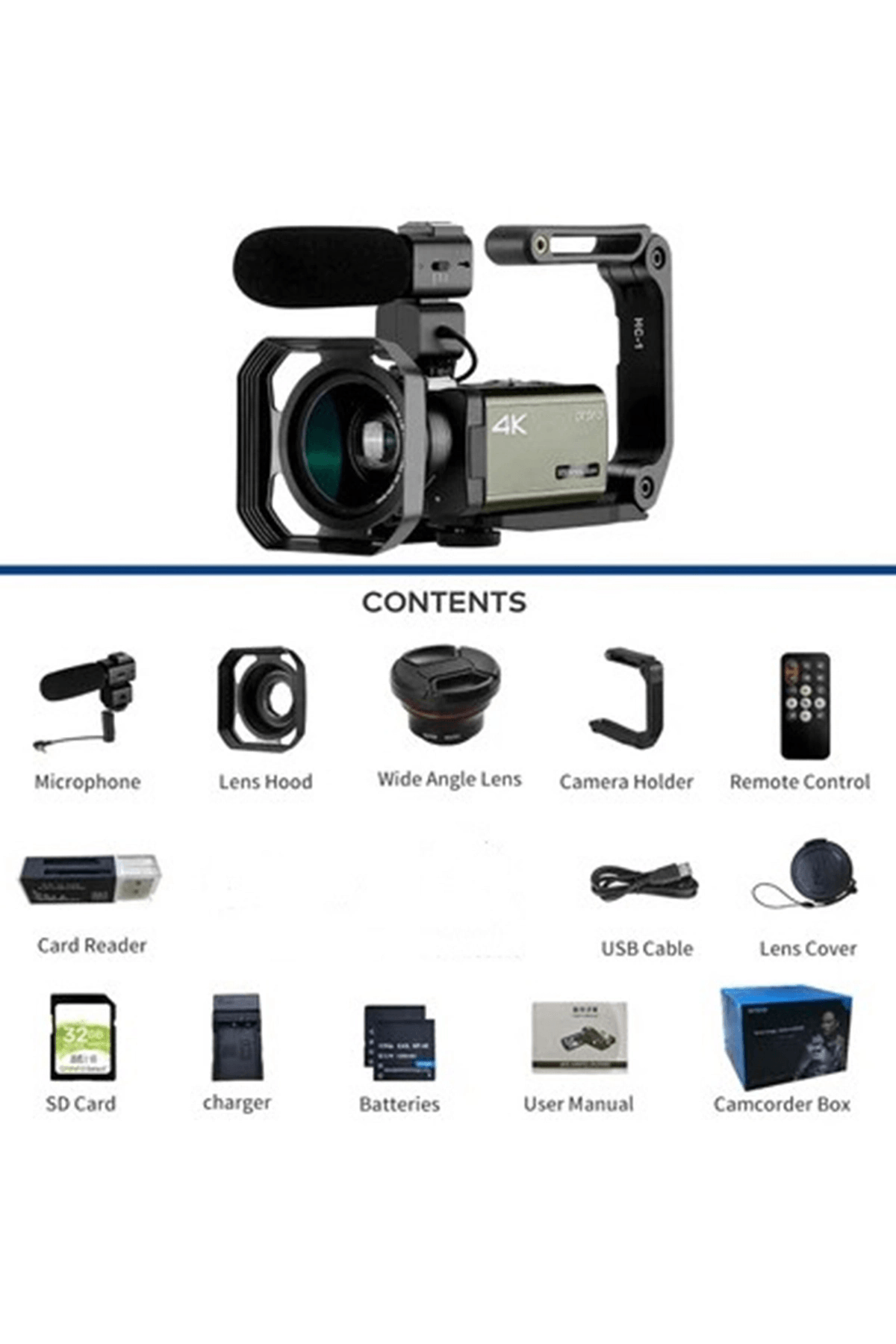 4k Vlog Dijital Video Kamera Wifi 48mp 16x Kaydedici Fotoğrafçılık 3.0  ıps Dokunmatik Ekran Mikrofon Çift Batarya