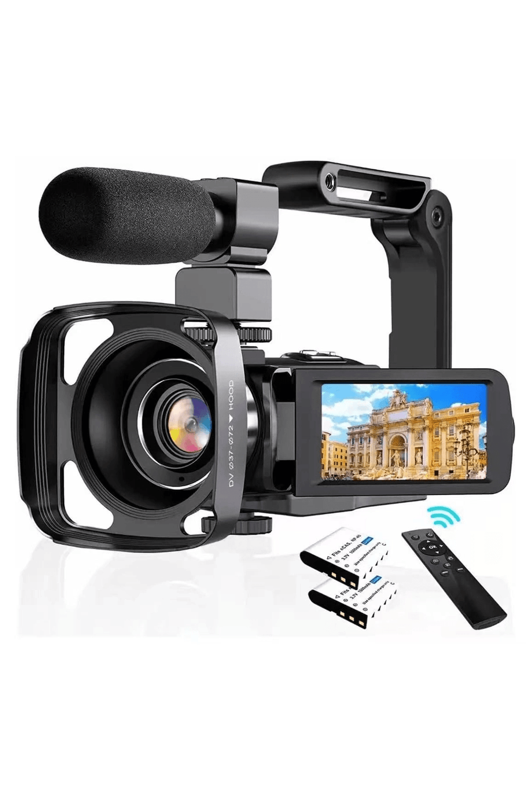 4k Vlog Dijital Video Kamera Wifi 48mp 16x Kaydedici Fotoğrafçılık 3.0  ıps Dokunmatik Ekran Mikrofon Çift Batarya