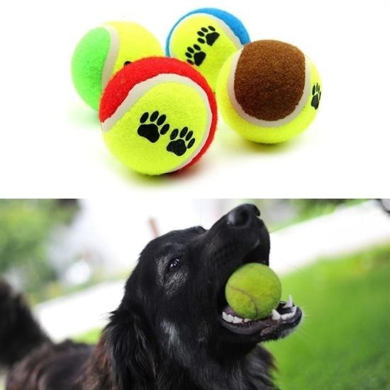 GENEL®  3lü Renkli Desenli Tenis Topu Kedi Köpek Oyuncağı - UcuzaGeliyor
