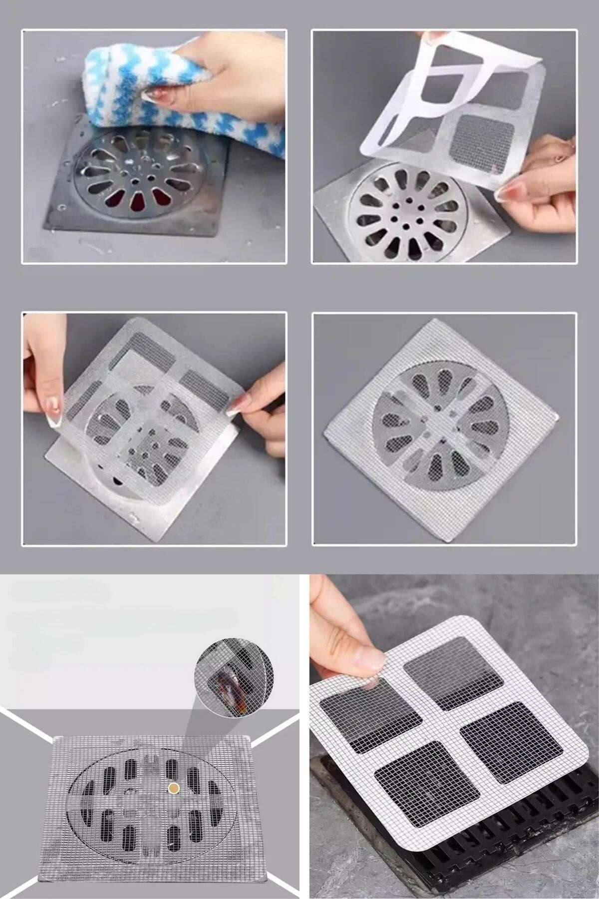 GENEL® 10'lu Banyo ve Mutfak Lavabo Koku Önleyici ve Haşere Böcek Önleyici Gider Filtresi - UcuzaGeliyor