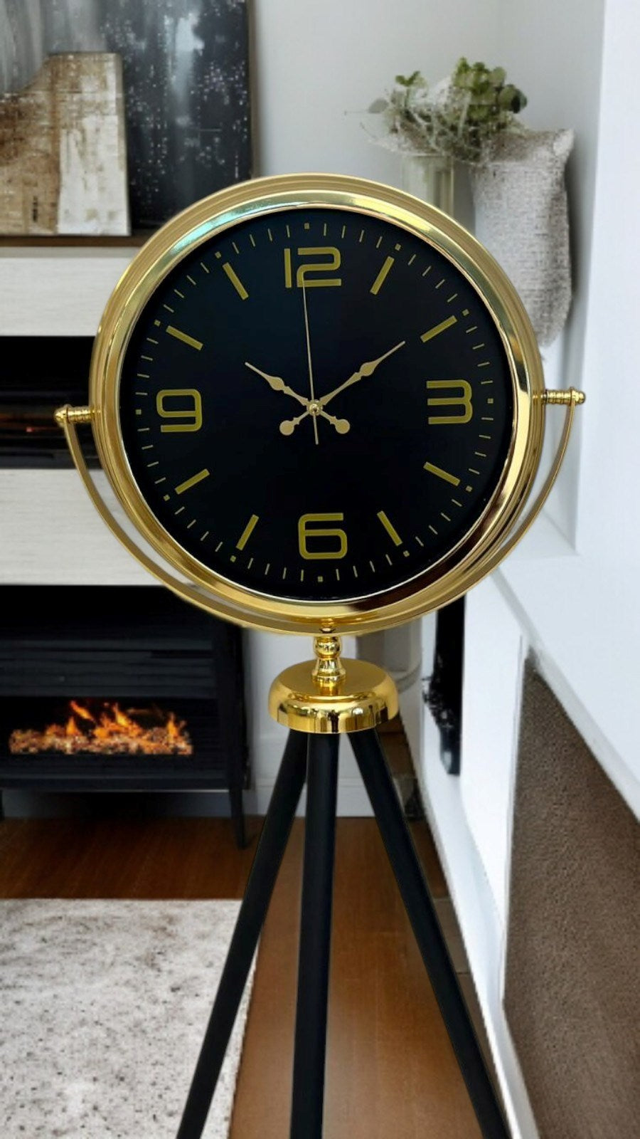 Gold Dekoratif Tasarım Tripod Ayaklı Saat