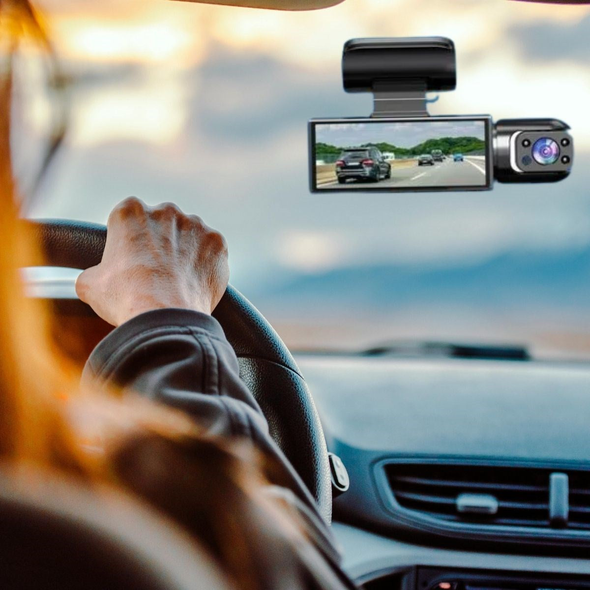 BUFFER®  WiFi Destekli Araç İçi & Dışı Çift Kameralı Dikiz Aynası Kamera - UcuzaGeliyor