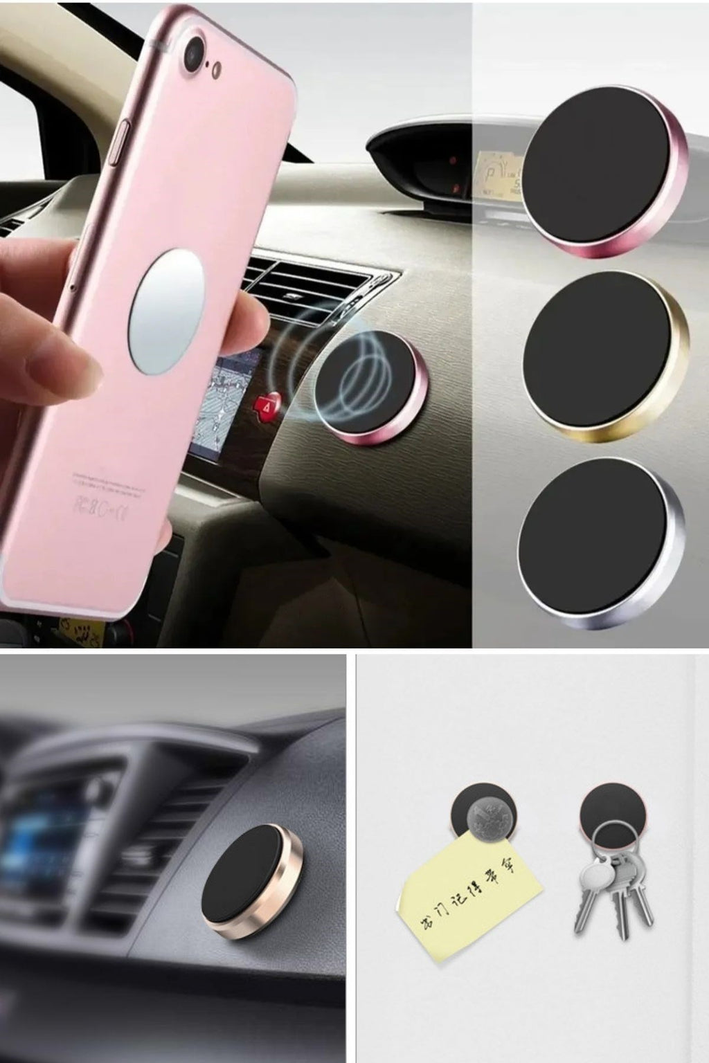 BUFFER® Tüm Modellerle Uyumlu Manyetik Araç İçi Telefon Tutucu Çok Amaçlı Güçlü Mıknatıs Tutucu