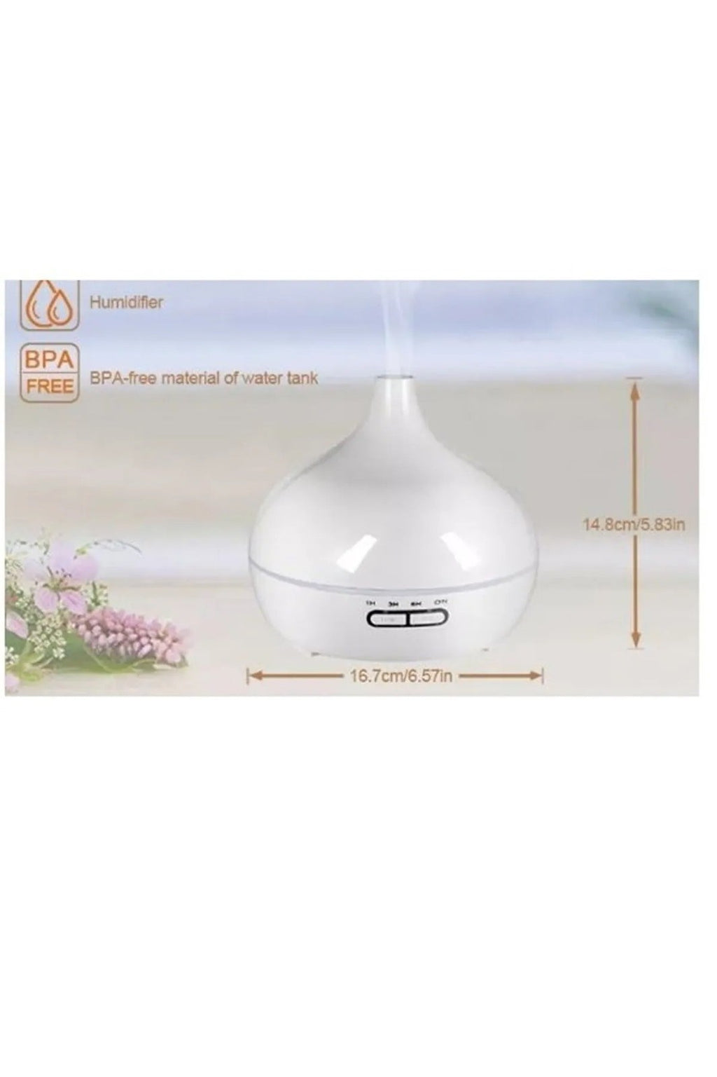 sonx Aroma Difüzörü Gece Işığı 7 Led Hava Nemlendirici Kumandalı Buhar Makinesi 500 ml