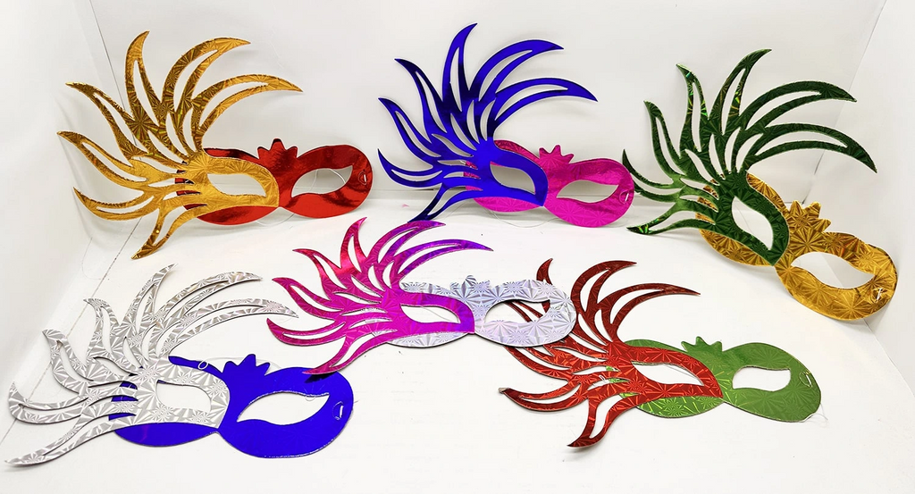 6'lı Renkli Balo Maskesi Seti | Karton & Lastikli (yetişkin-çocuk Uyumlu)