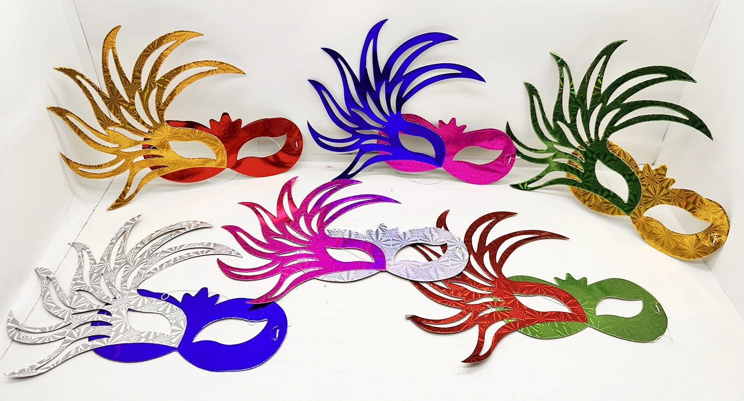 6'lı Renkli Balo Maskesi Seti | Karton & Lastikli (yetişkin-çocuk Uyumlu)