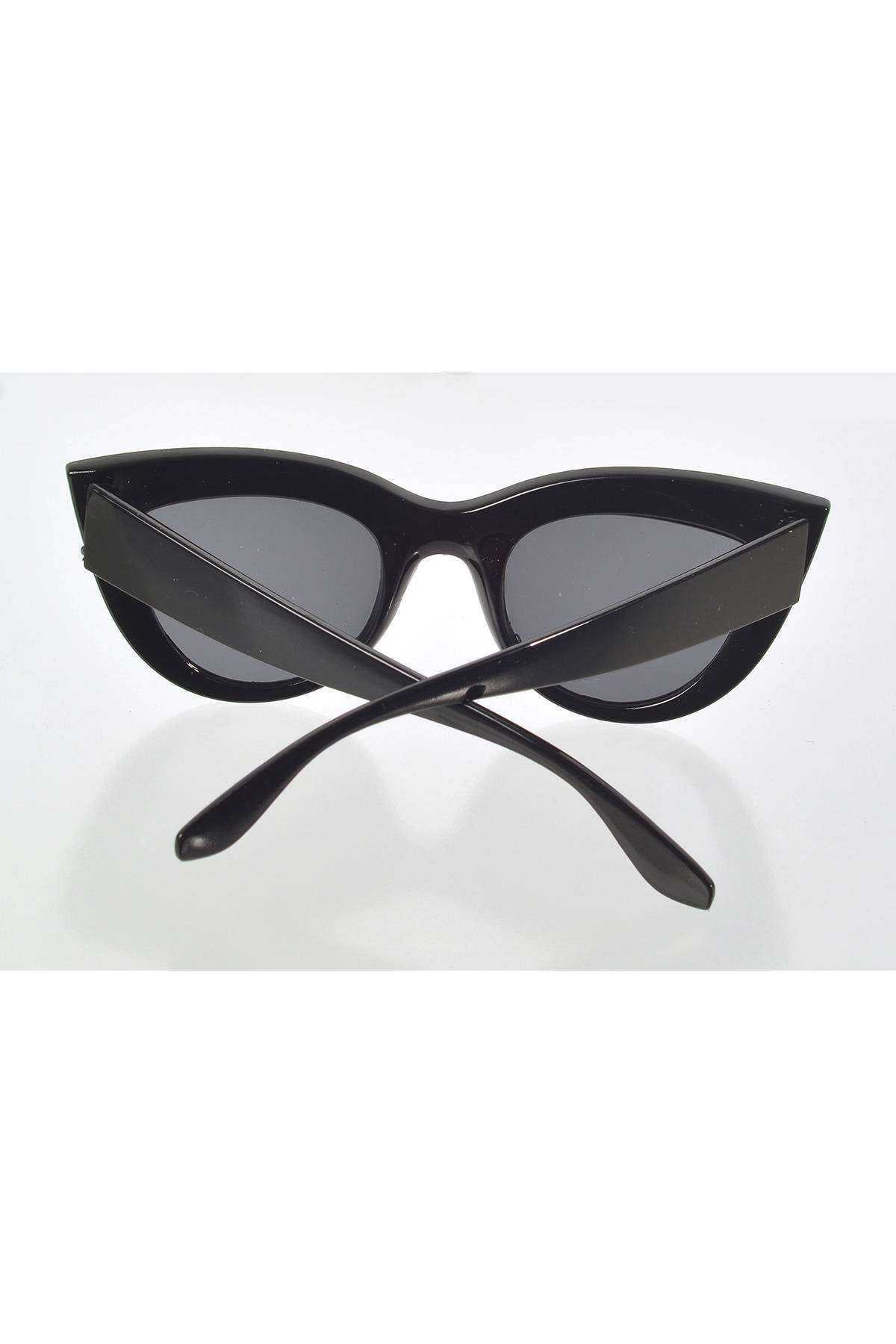 Siyah Çerçeve Cat Eye Kadın Güneş Gözlüğü - Moda Gözlük