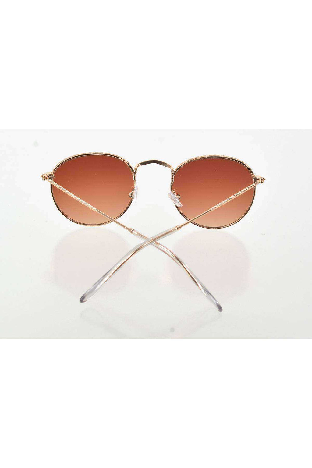 Sarı Metal Çerçeve Güneş Gözlüğü - Moda Gözlük