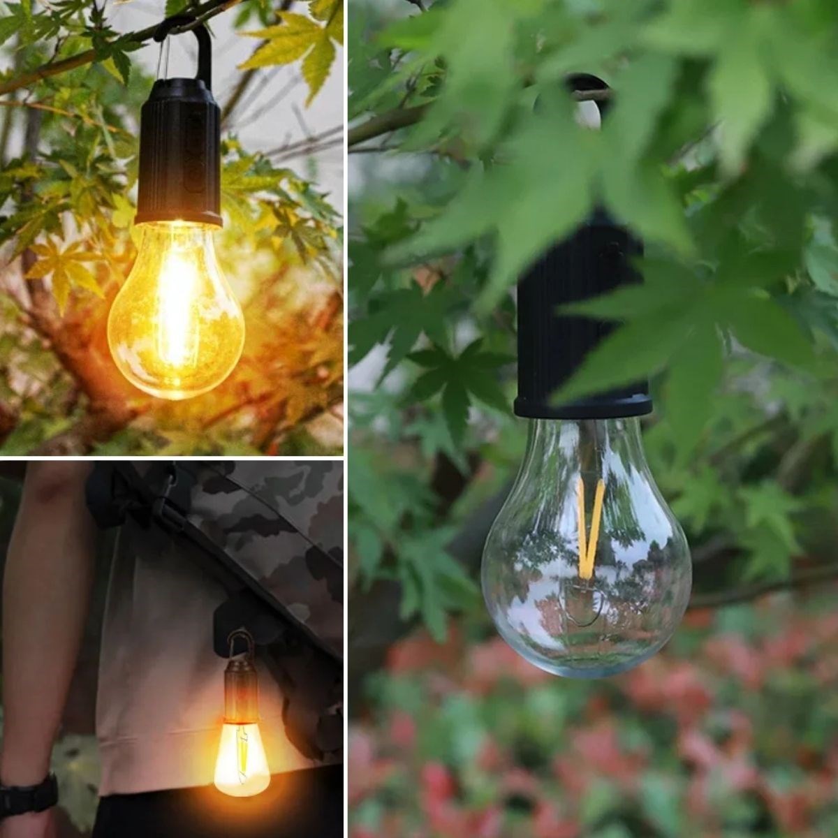 BUFFER® Şarj Olabilen 3 Farklı Mod LED'li Kendiliğinden Asma Kancalı Kamp,Dış Cephe Lambası - UcuzaGeliyor