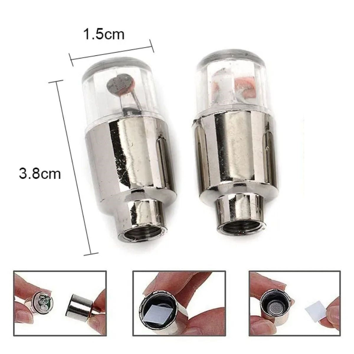 BUFFER® Araç ve Bisiklet İçin 2 li Mavi LED Hava Valfi Işık Kapakları-Gece Parlayan Lastik Lambası Sibop Kapağı - UcuzaGeliyor