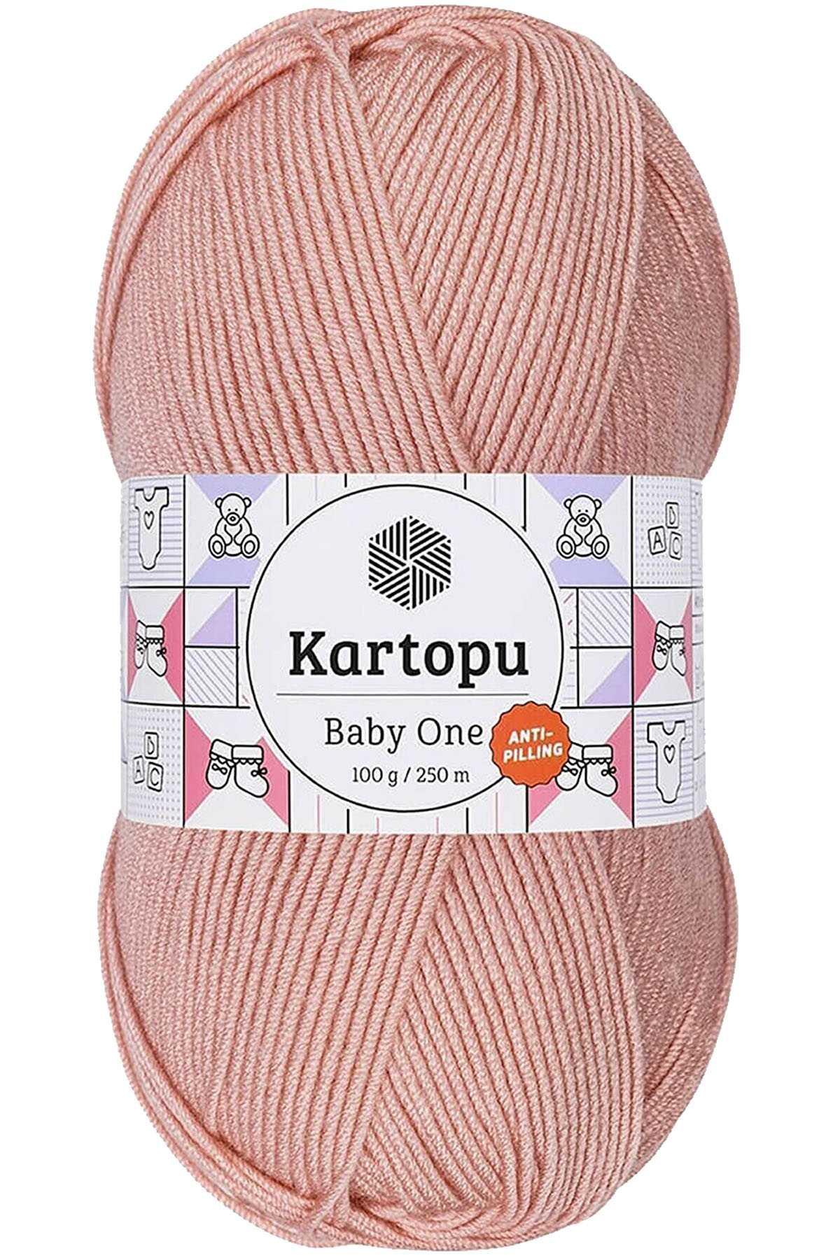 1 Adet Baby One Tüylenmeyen El Örgü İpi Yünü Pudra K258 - UcuzaGeliyor