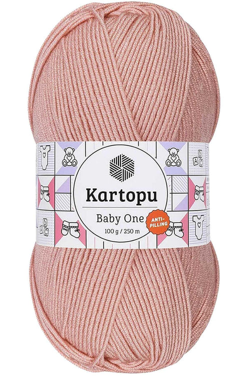 1 Adet Baby One Tüylenmeyen El Örgü İpi Yünü Pudra K258 - UcuzaGeliyor