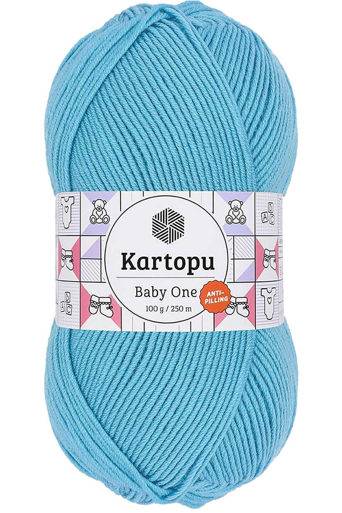 1 Adet Baby One Tüylenmeyen El Örgü İpi Yünü Turkuaz K576 - UcuzaGeliyor