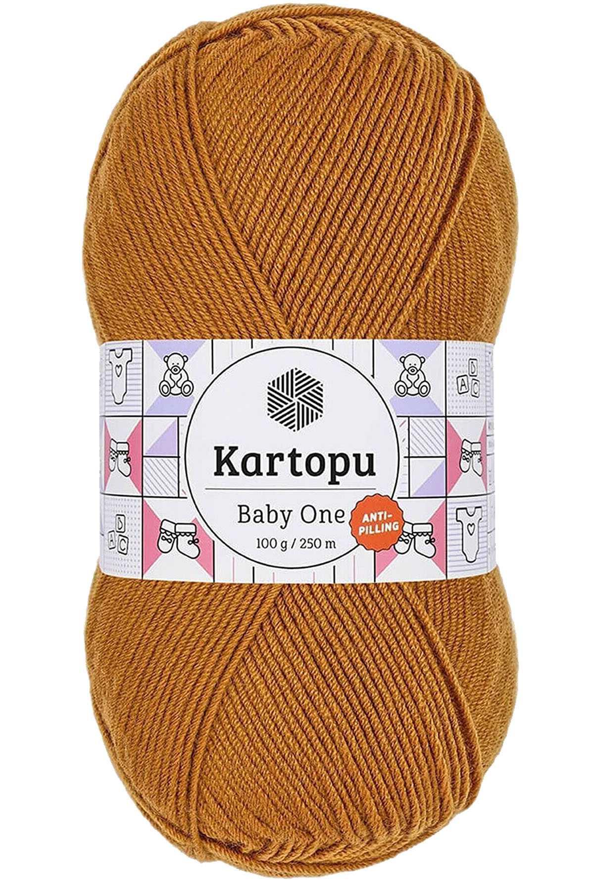 1 Adet Baby One Tüylenmeyen El Örgü İpi Yünü Hardal K1854 - UcuzaGeliyor