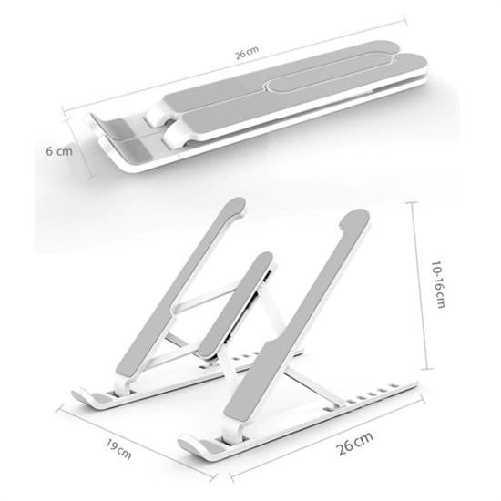 GENEL® Ayarlanabilir Plastik Dizüstü Destek Tabanı Katlanabilir Taşınabilir Laptop Sehpası Yükselti - UcuzaGeliyor