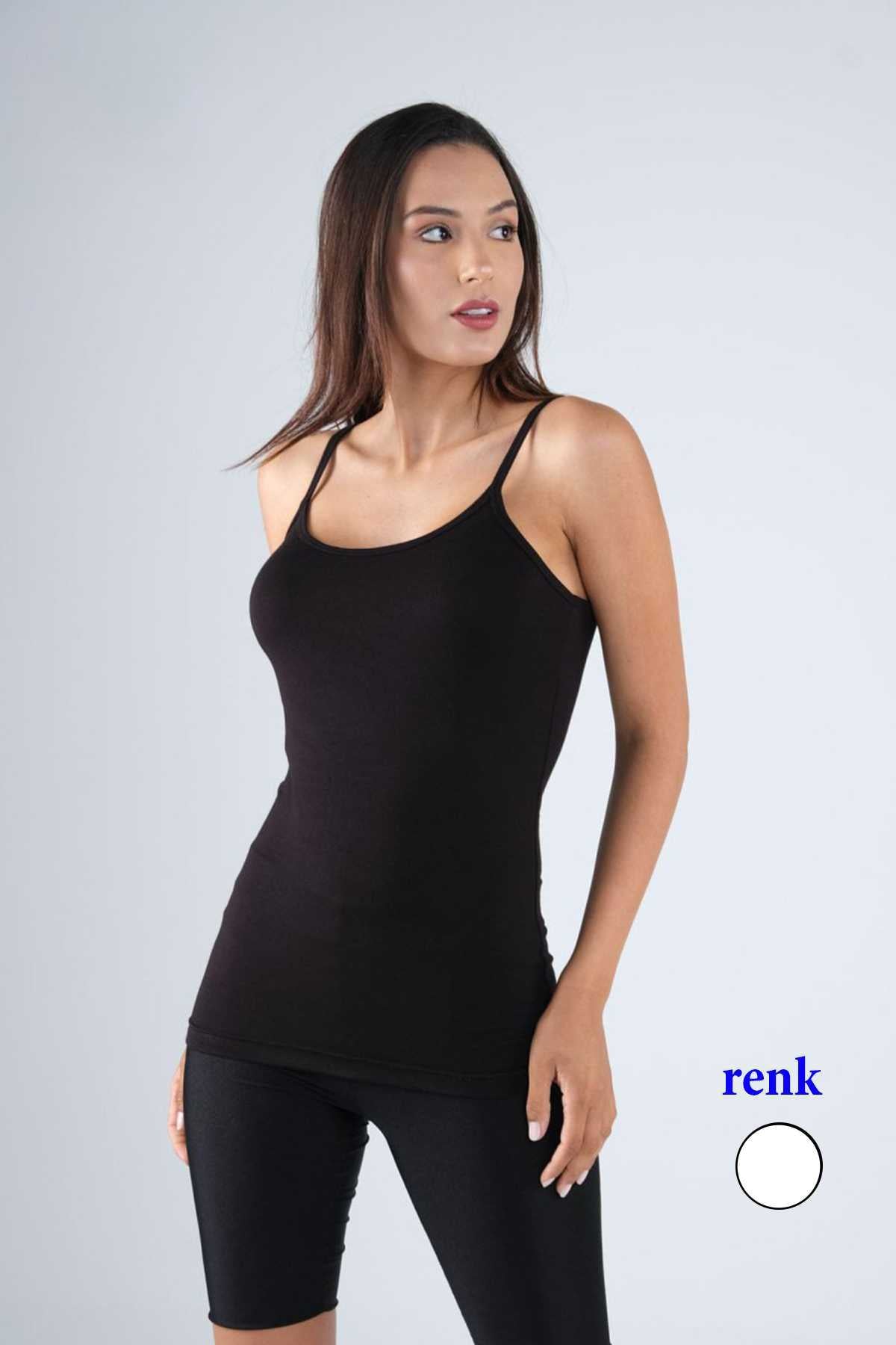 Bambu Kadın Askılı Atlet Beyaz