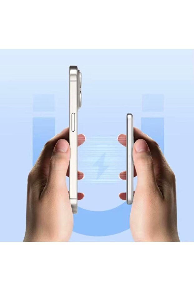 SONX Manyetik Kablosuz Şarj Taşınabilir alüminyum alaşım Powerbank- 5000mAh Hızlı Şarj ULTRA İNCE