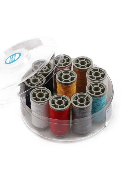 %100 Polyester Dikiş Ipliği Kaliteli 10 Adet Farklı Makara İplik Seti Zümrüt No:120 - UcuzaGeliyor