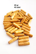 20 Gr (45 Adet) Ahşap Boncuk 25 mm boy x 10 mm en Doğal Ahşap Makrome El İşi Çanta