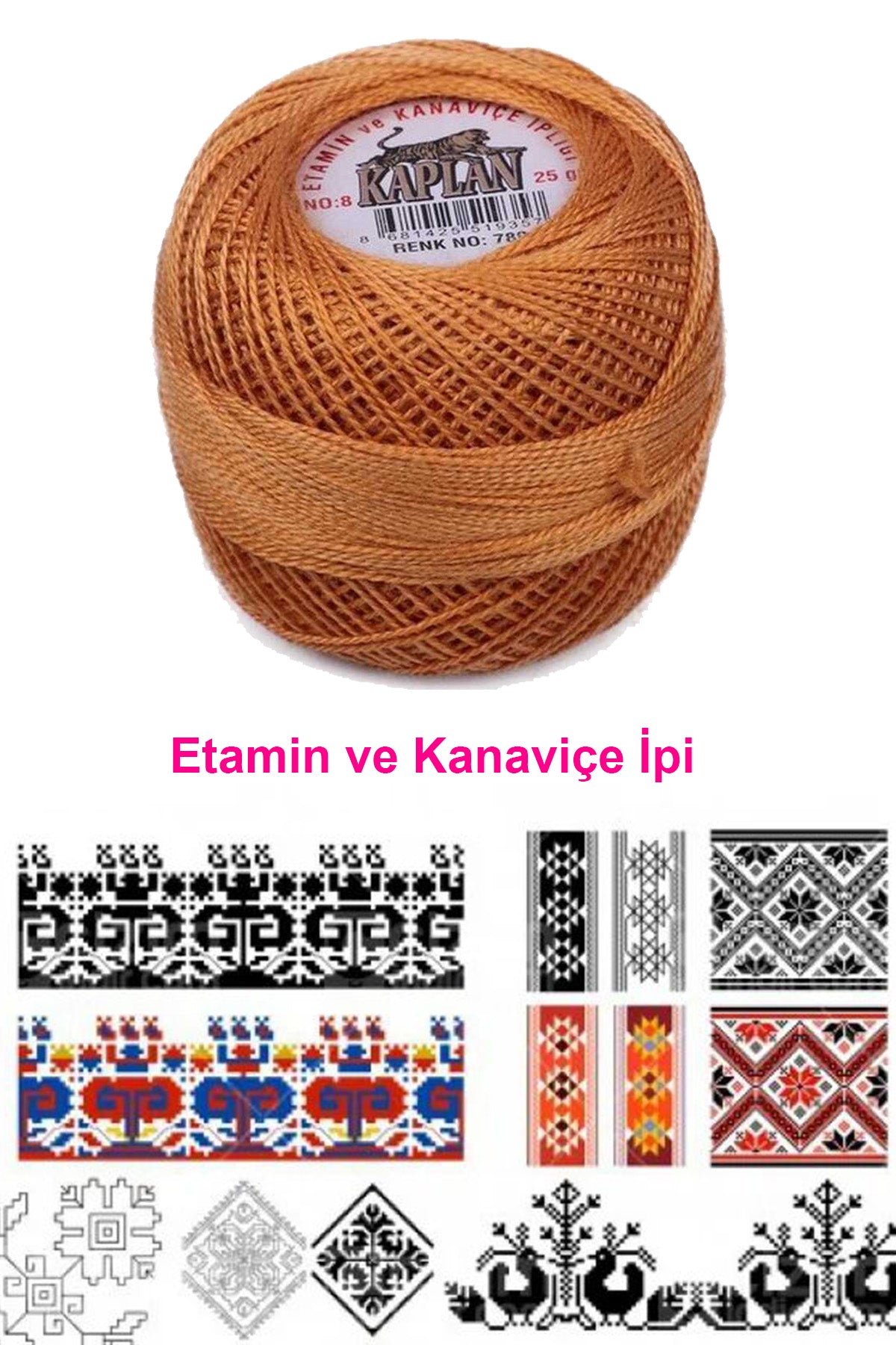 Kaplan Etamin Ve Kanaviçe İpi 8 No Kod/Renk: 780 - Royaleks