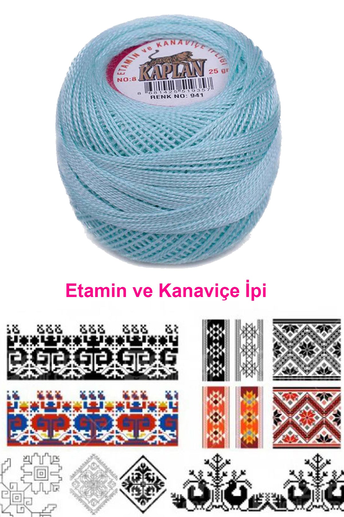 Kaplan Etamin Ve Kanaviçe İpi 8 No Kod/Renk: 941 - Royaleks