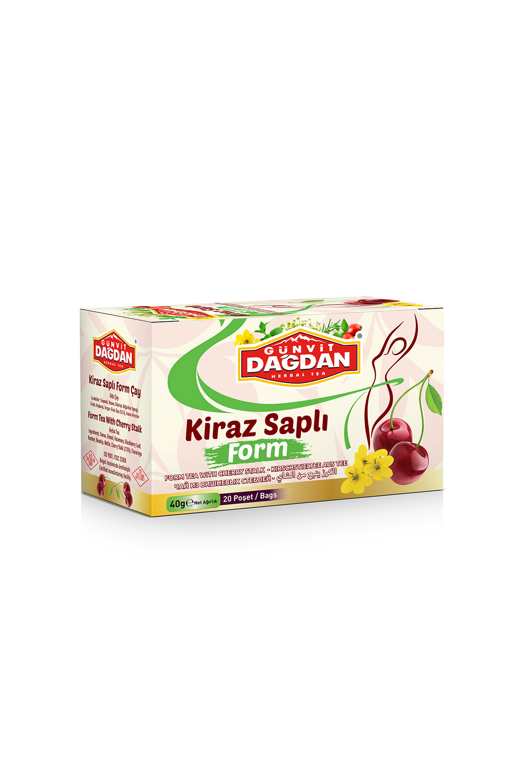 Kiraz Saplı Form Çayı  Bardak Poşet 20 li