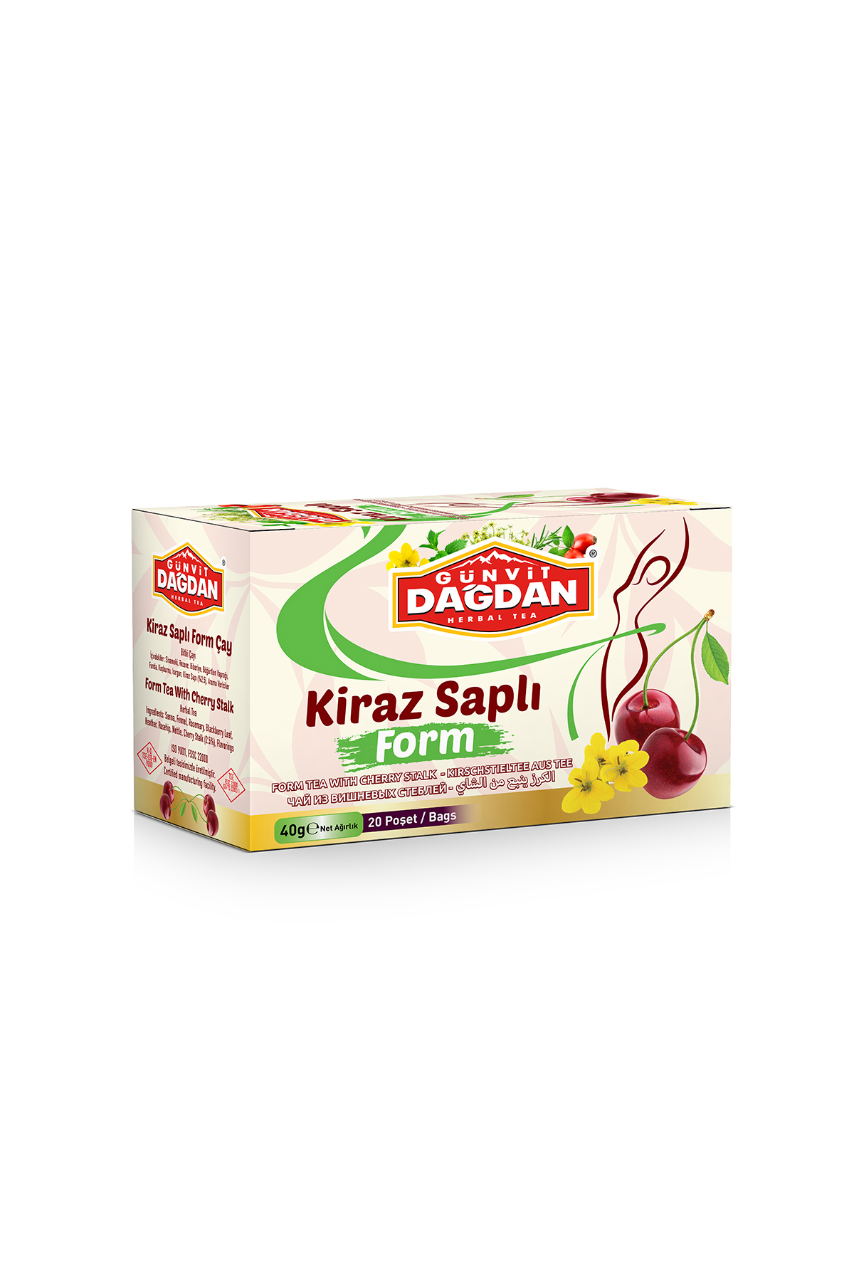 Kiraz Saplı Form Çayı  Bardak Poşet 20 li