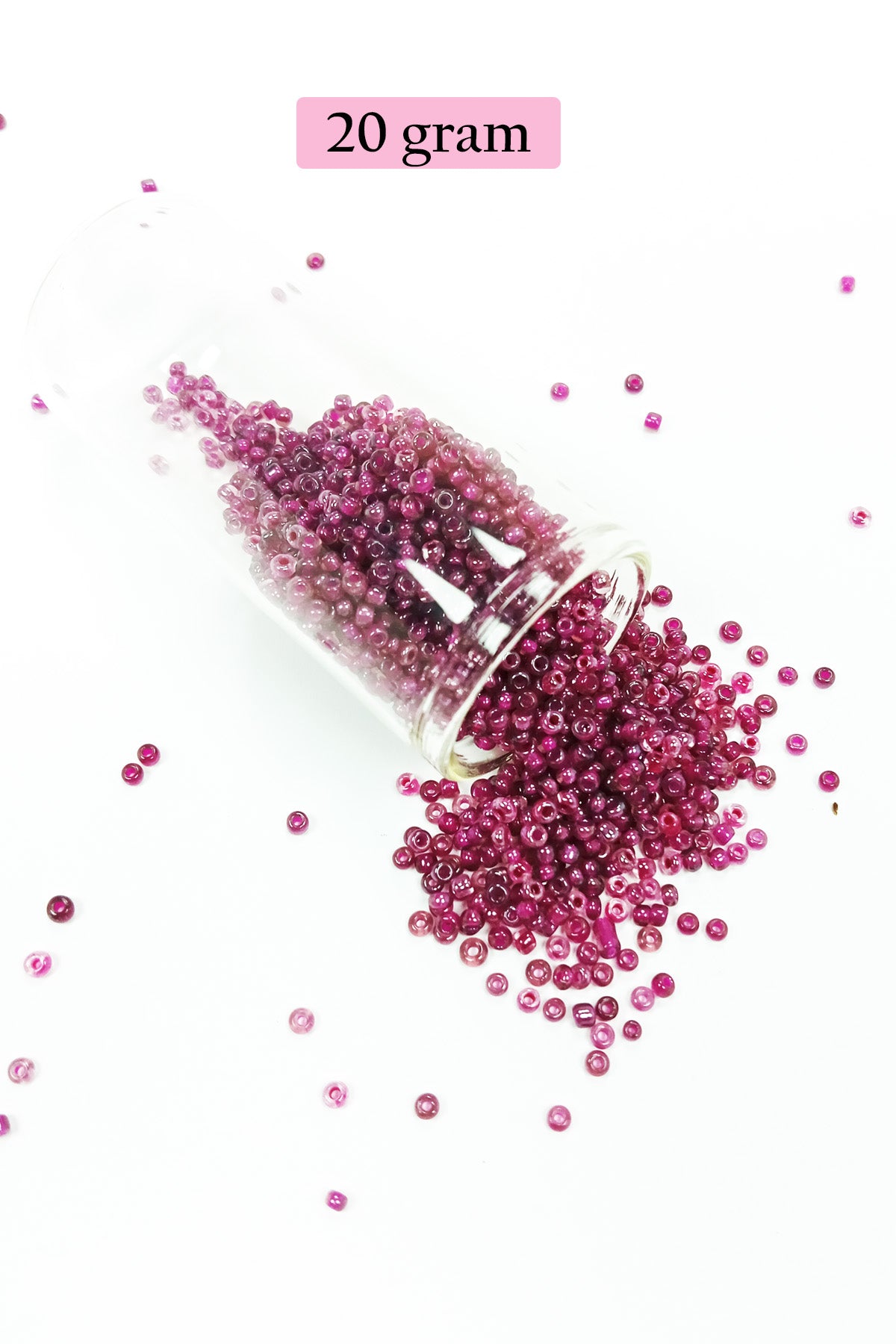 Dökme Cam Kum Boncuk (11/0) 2 mm - 20 Gram -  Mor - BNC005