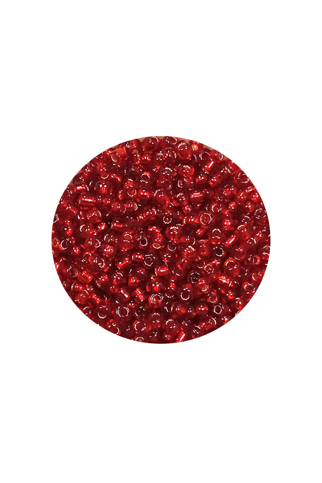 Dökme Cam Kum Boncuk (11/0) 2 mm - 20 Gram -  Şeffaf Koyu Kırmızı - BNC015