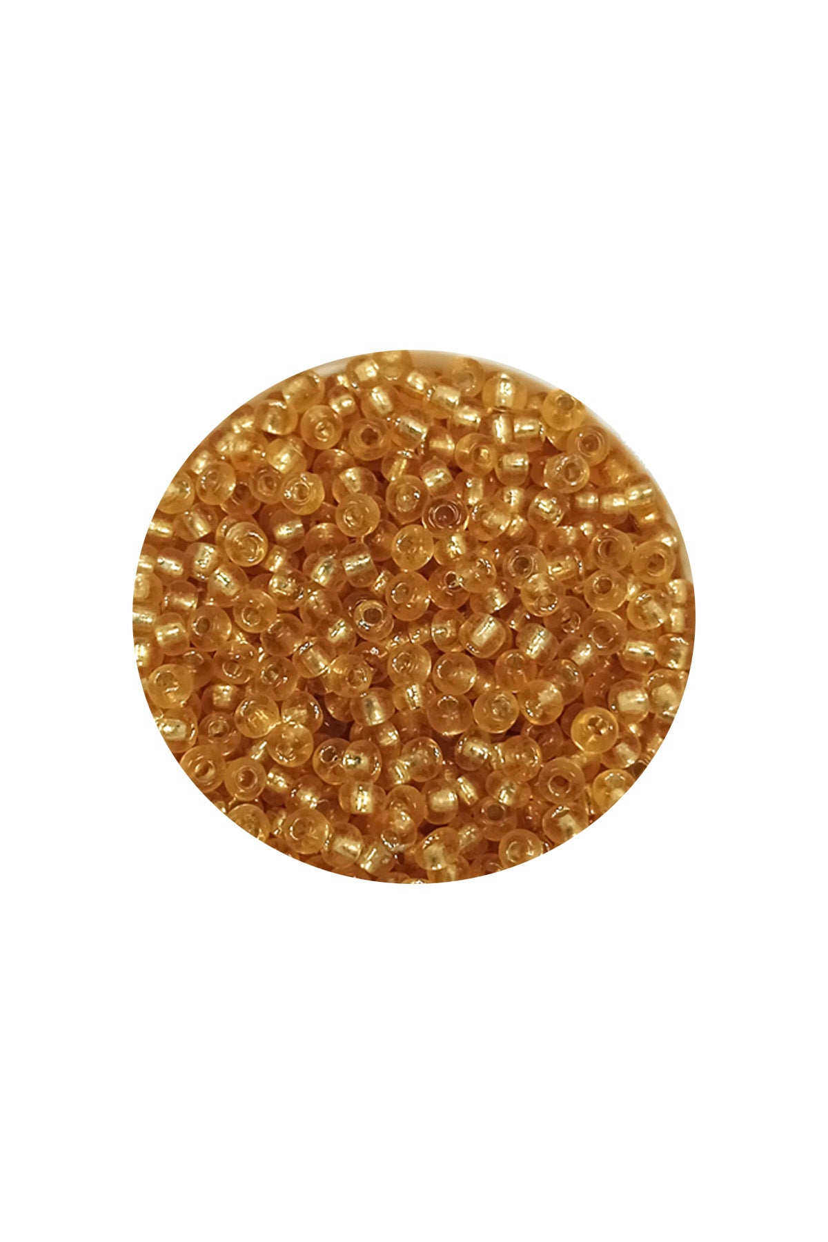 Dökme Cam Kum Boncuk (11/0) 2 mm - 20 Gram -  Şeffaf Altın - BNC027