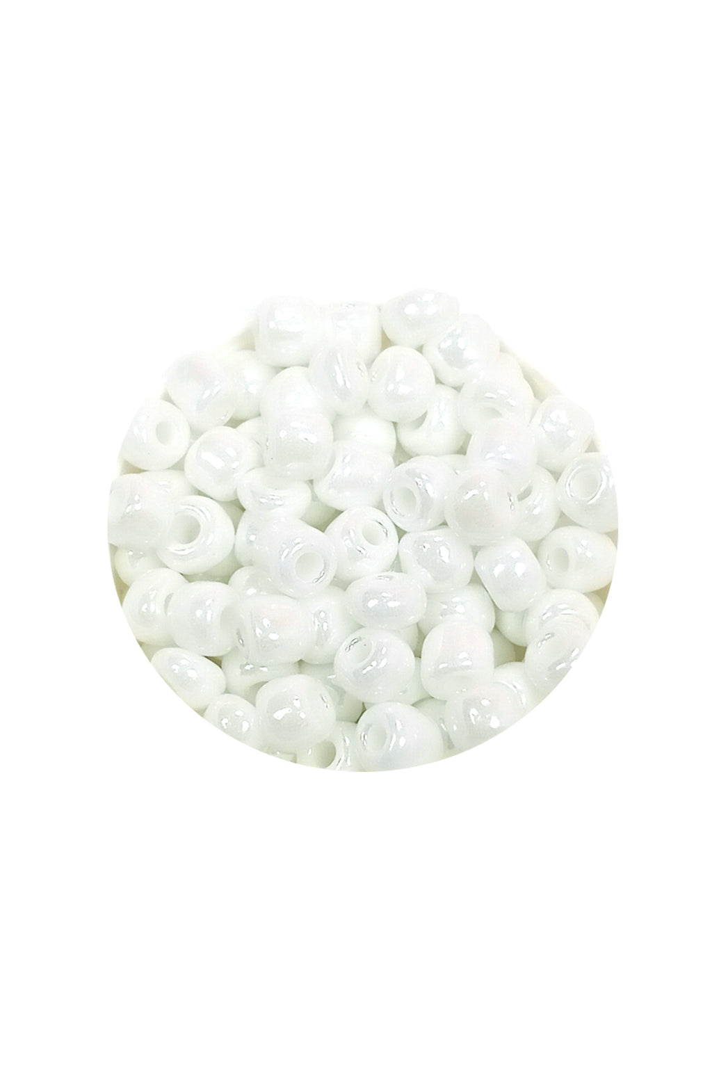 Dökme Cam Kum Boncuk Büyük Boy (6/0) 4 mm - 20 Gram - Kar Beyaz - BNC073