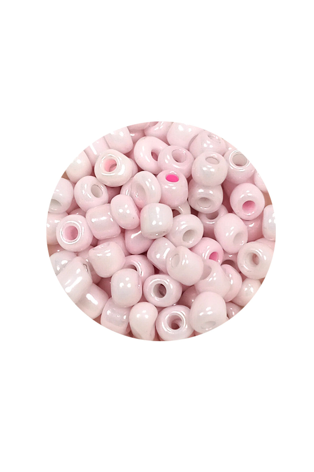 Dökme Cam Kum Boncuk Büyük Boy (6/0) 4 mm - 20 Gram - Toz Pembe - BNC077