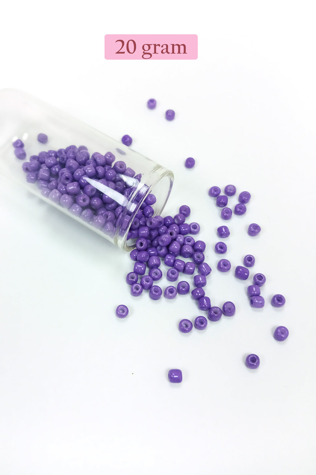 Dökme Cam Kum Boncuk Büyük Boy (6/0) 4 mm - 20 Gram - Mor - BNC080