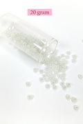Dökme Cam Kum Boncuk Büyük Boy (6/0) 4 mm - 20 Gram - İnci Beyaz - BNC081