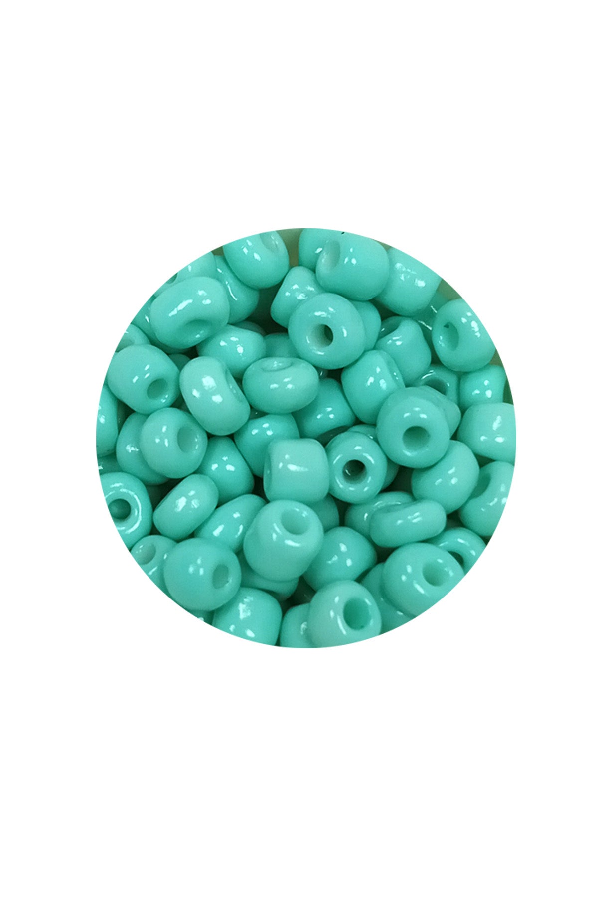 Dökme Cam Kum Boncuk Büyük Boy (6/0) 4 mm - 20 Gram - Açık Yeşil - BNC088