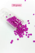Dökme Cam Kum Boncuk Büyük Boy (6/0) 4 mm - 20 Gram - Fuşya - BNC099