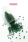 Dökme Cam Kum Boncuk (8/0) 3 mm - 20 Gram - Koyu Yeşil - BNC146