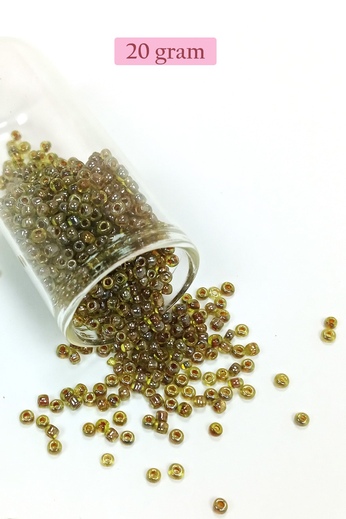 Dökme Cam Kum Boncuk (8/0) 3 mm - 20 Gram - Yeşil Siyah - BNC182