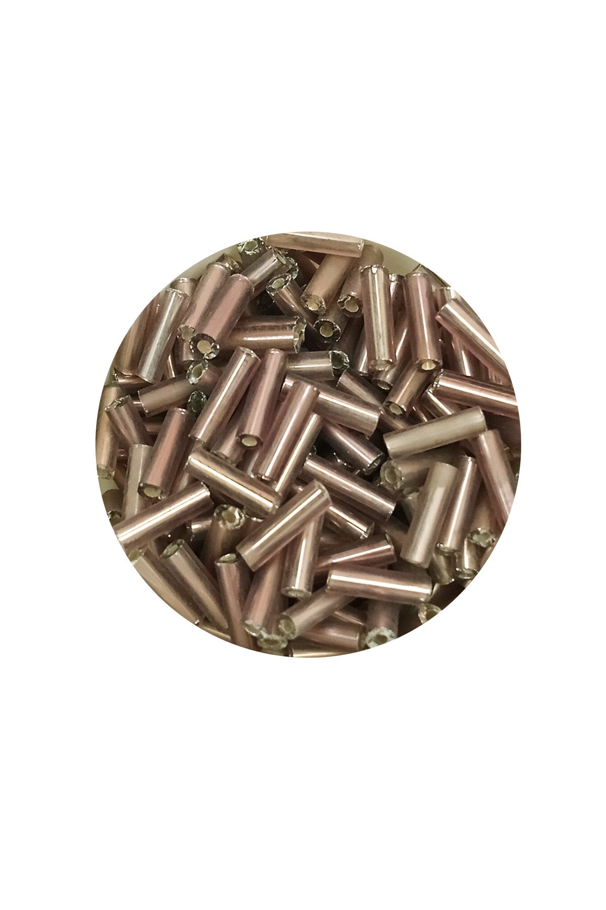 Uzun Boru Kesme Boncuk Çap 2mm Uzunluk 10 mm - 20 Gram - Koyu Bej - BNC225