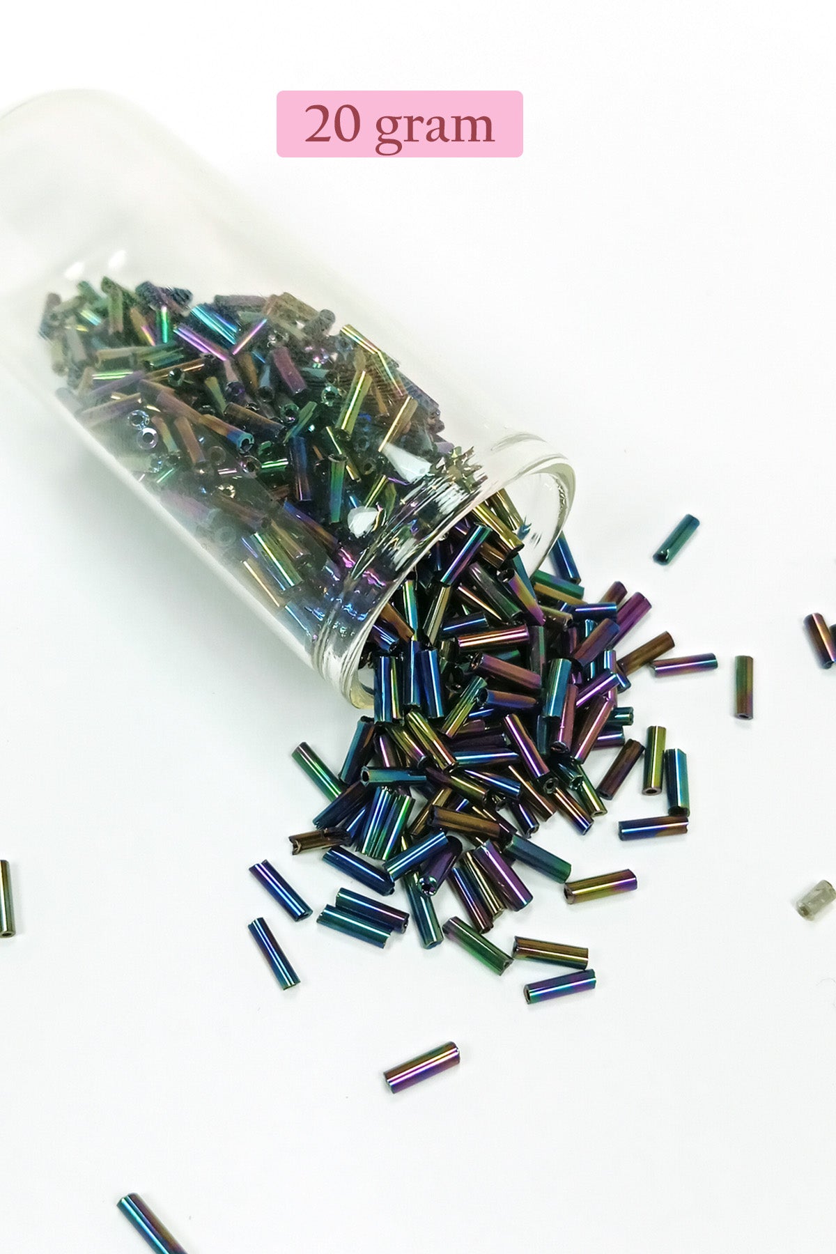 Uzun Boru Kesme Boncuk Çap 2mm Uzunluk 10 mm - 20 Gram - Mavi Yeşil - BNC230