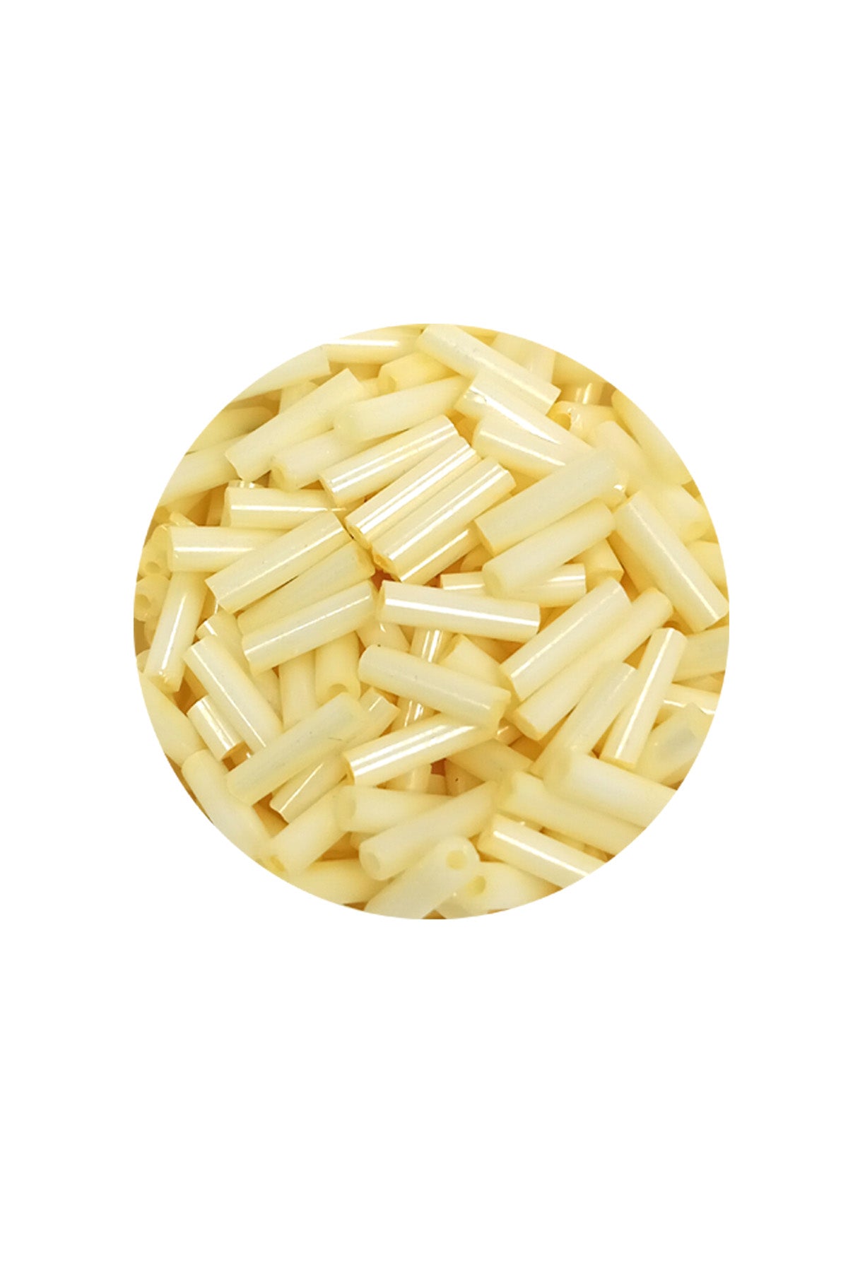 Uzun Boru Kesme Boncuk Çap 2mm Uzunluk 10 mm - 20 Gram - Krem - BNC234