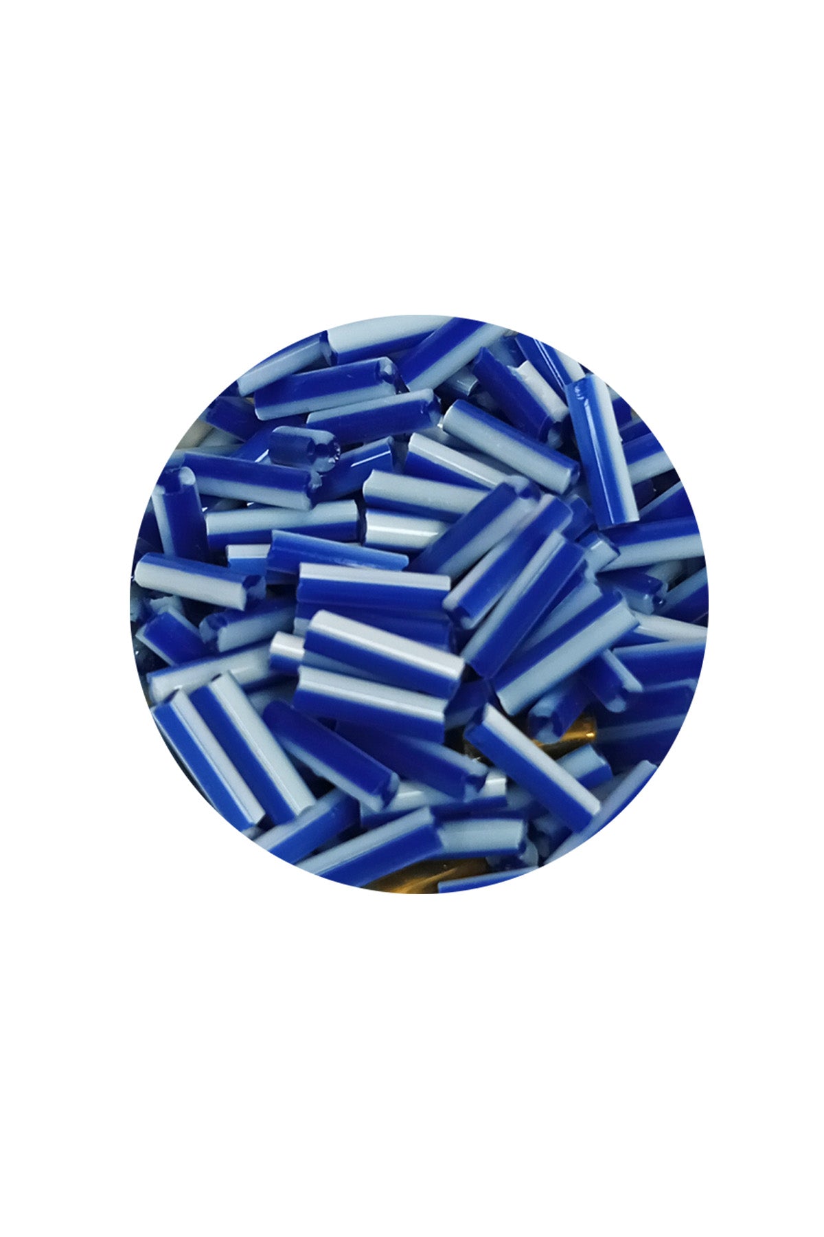 Uzun Boru Kesme Boncuk Çap 2mm Uzunluk 10 mm - 20 Gram - Mavi Beyaz - BNC236