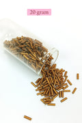 Uzun Boru Kesme Boncuk Çap 2mm Uzunluk 10 mm - 20 Gram - Gold - BNC248