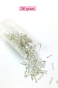 Uzun Boru Kesme Boncuk Çap 2mm Uzunluk 10 mm - 20 Gram - Parlak Gümüş - BNC257