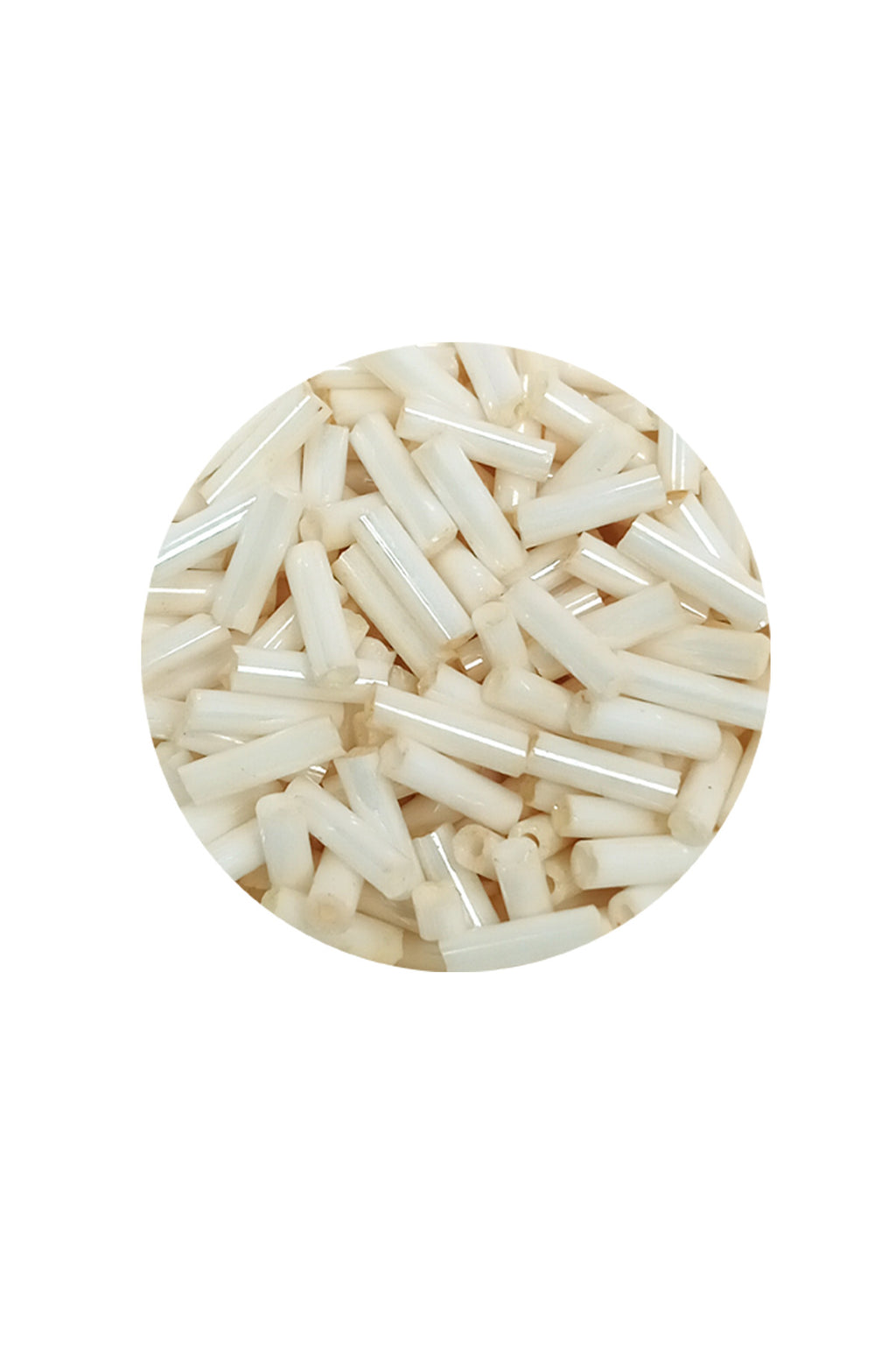 Uzun Boru Kesme Boncuk Çap 2mm Uzunluk 10 mm - 20 Gram - Açık Krem - BNC259