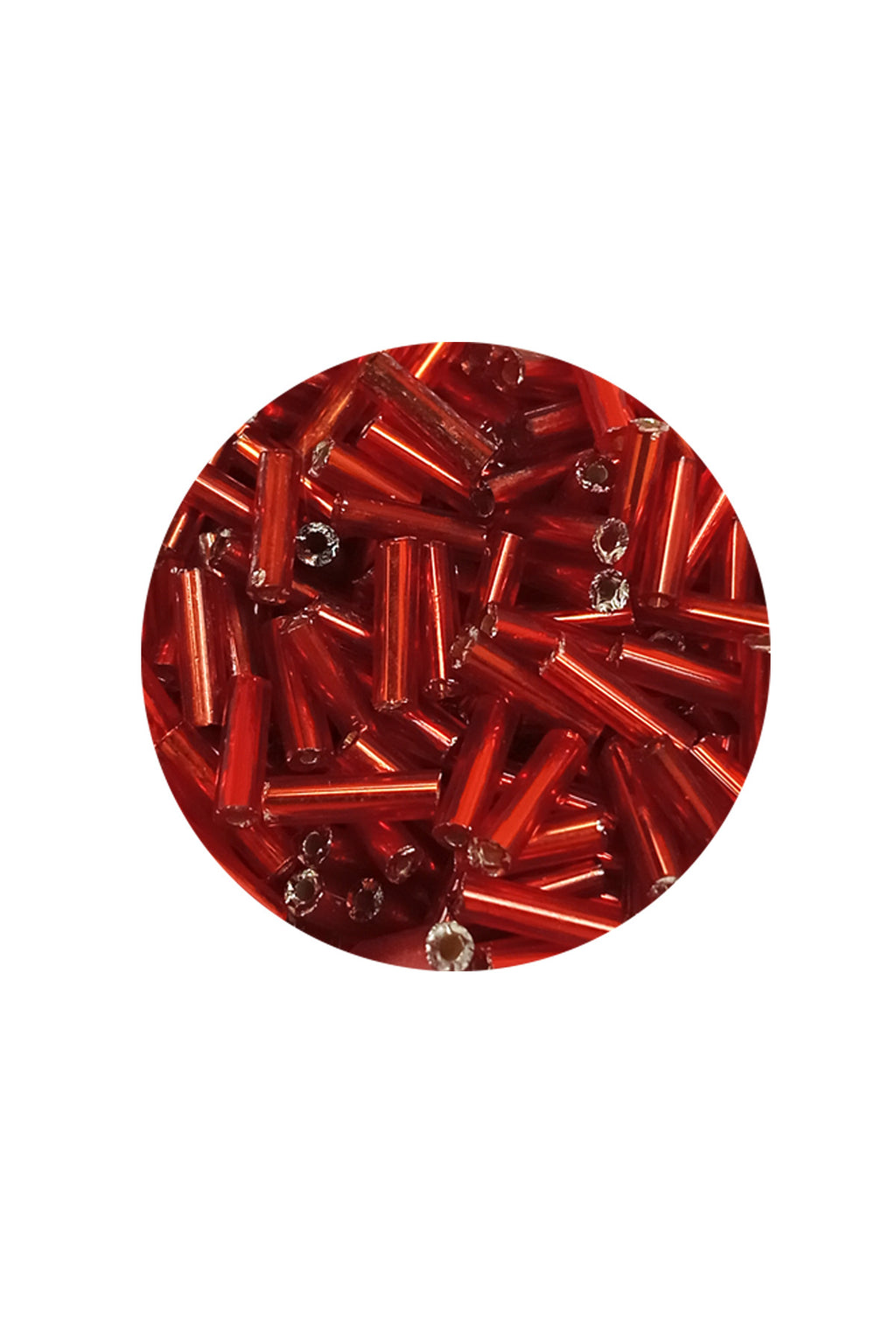 Uzun Boru Kesme Boncuk Çap 2mm Uzunluk 10 mm - 20 Gram - Şeffaf Kırmızı - BNC260