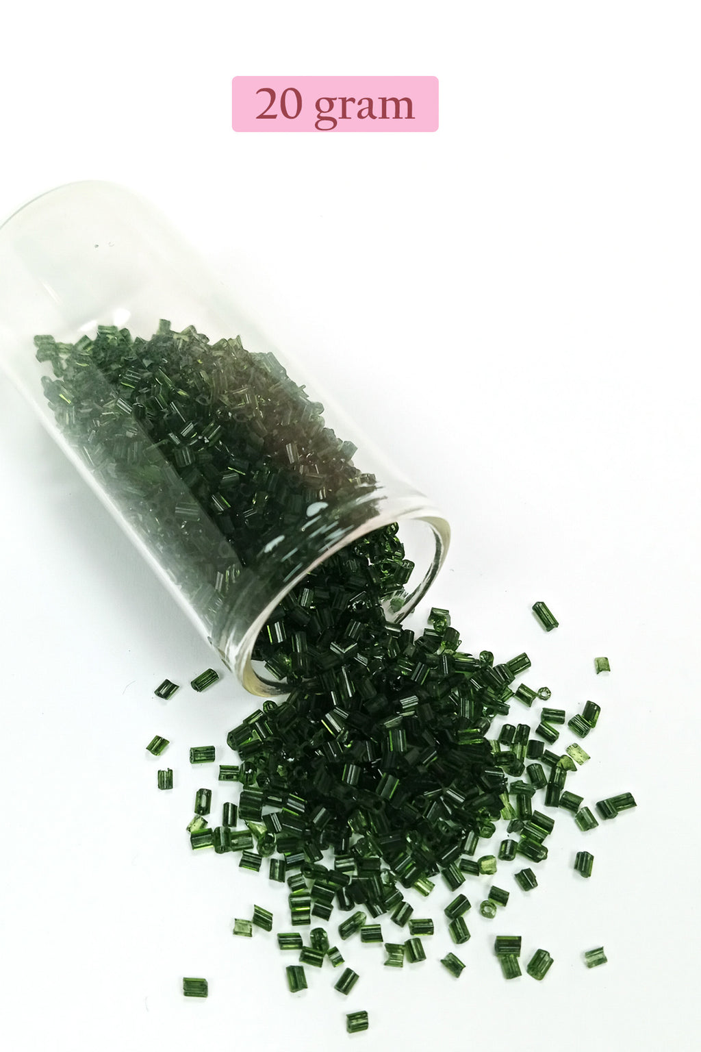 Kesme Cam Boncuk 2mm - 20 Gram - Şeffaf Koyu Yeşil -BNC319