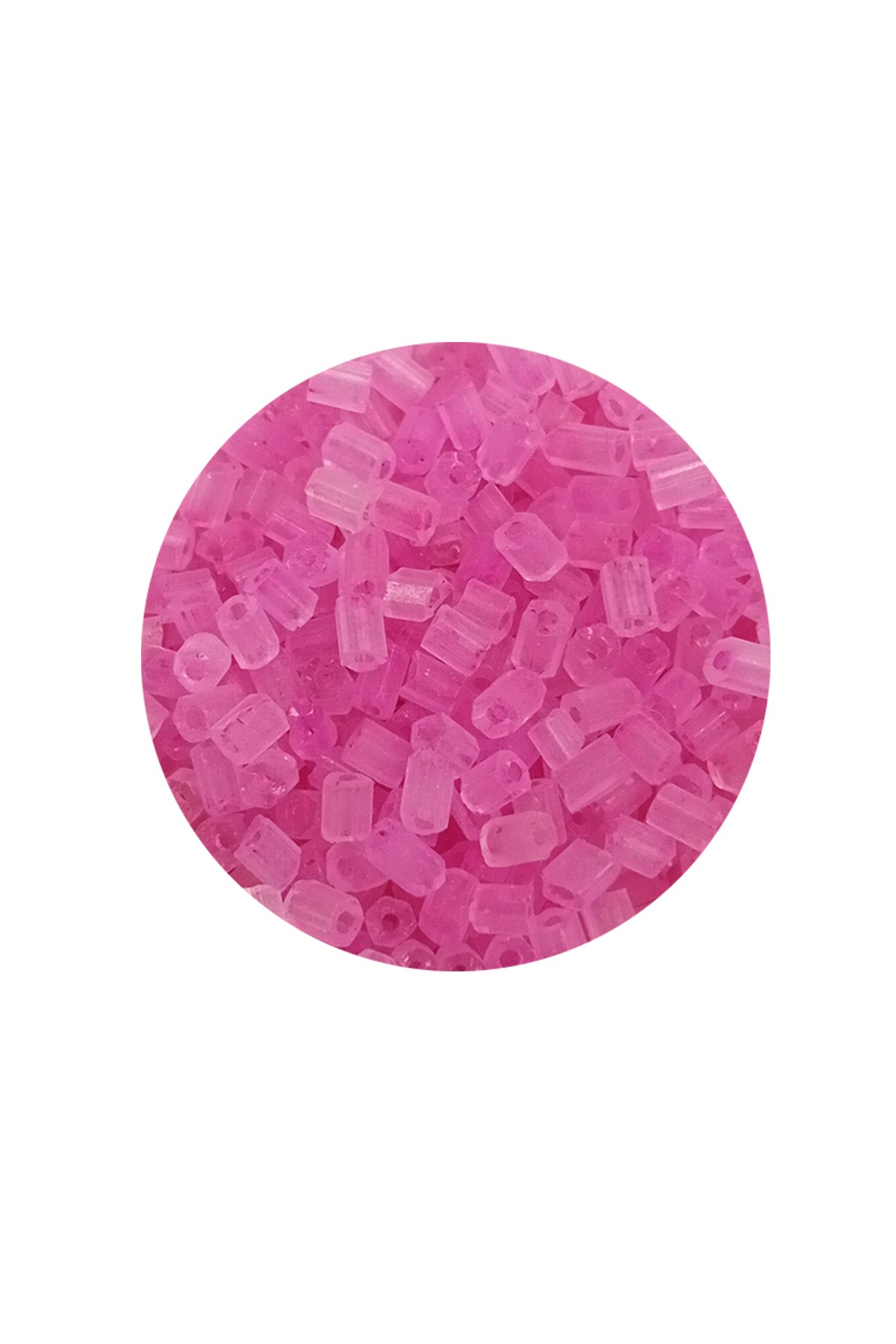 Kesme Cam Boncuk 2mm - 20 Gram - Şeffaf Mat Pembe -BNC329
