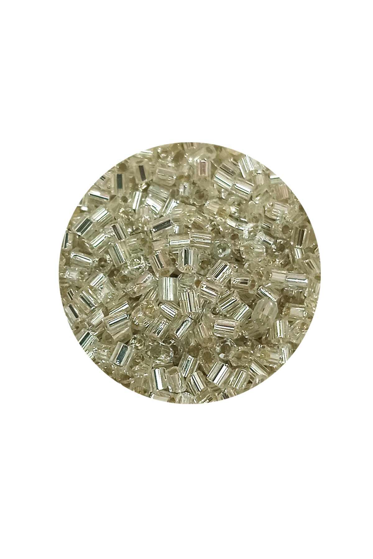 Kesme Cam Boncuk 2mm - 20 Gram - Şeffaf Gümüş -BNC330