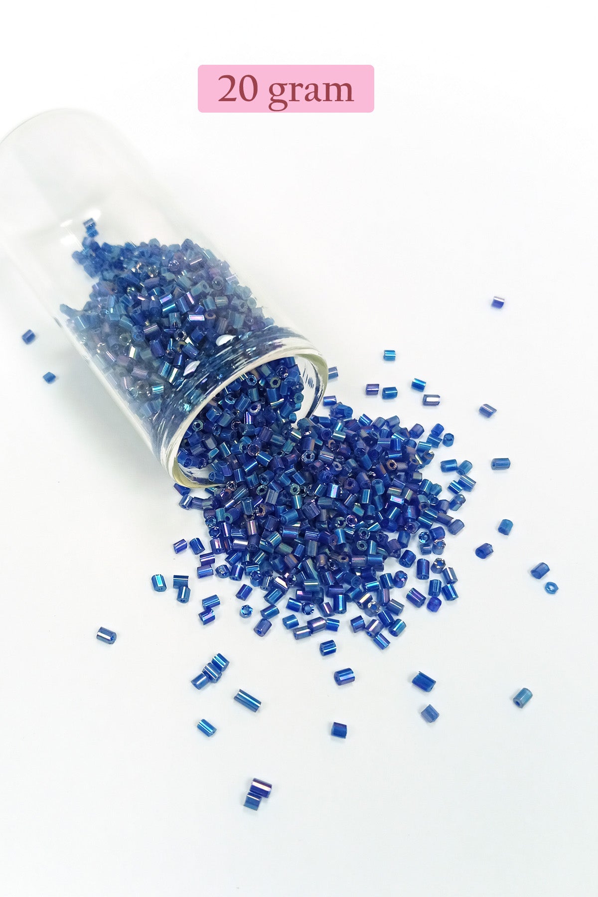 Kesme Cam Boncuk 2mm - 20 Gram - Koyu Mavi -BNC344